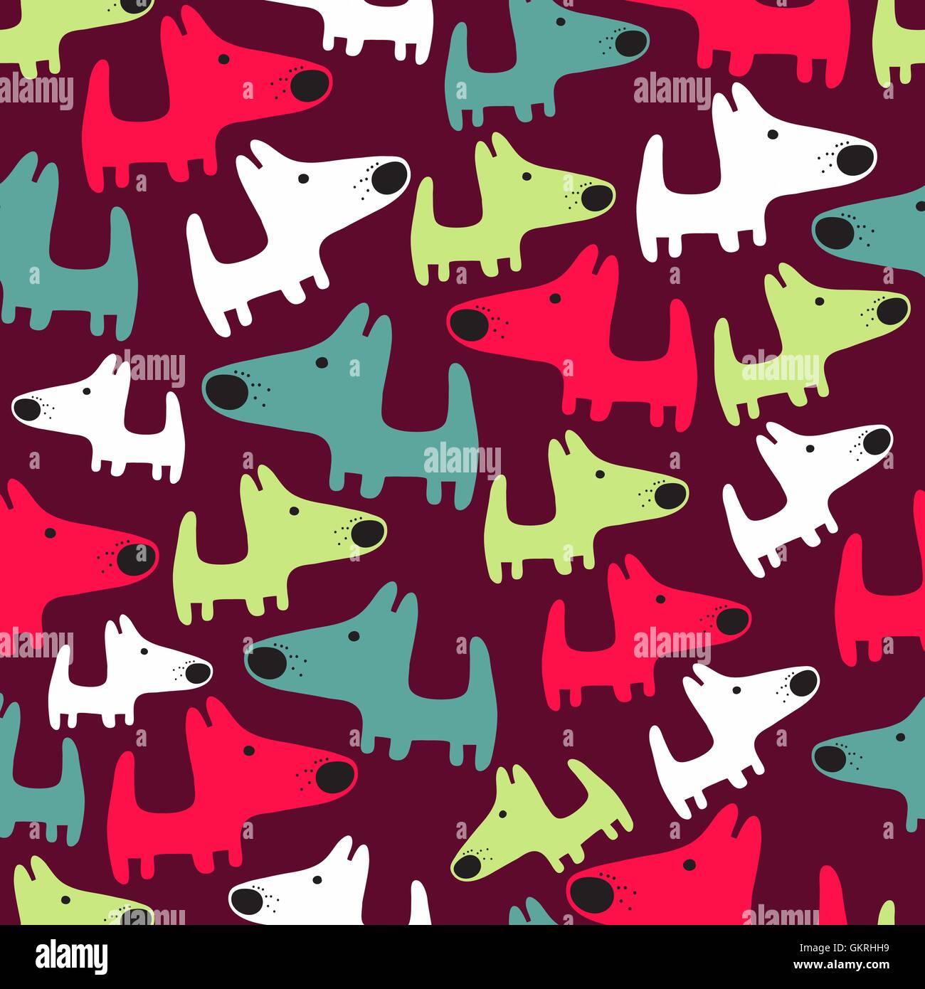 seamless pattern with dogs Stock Vector Image & Art - Alamy