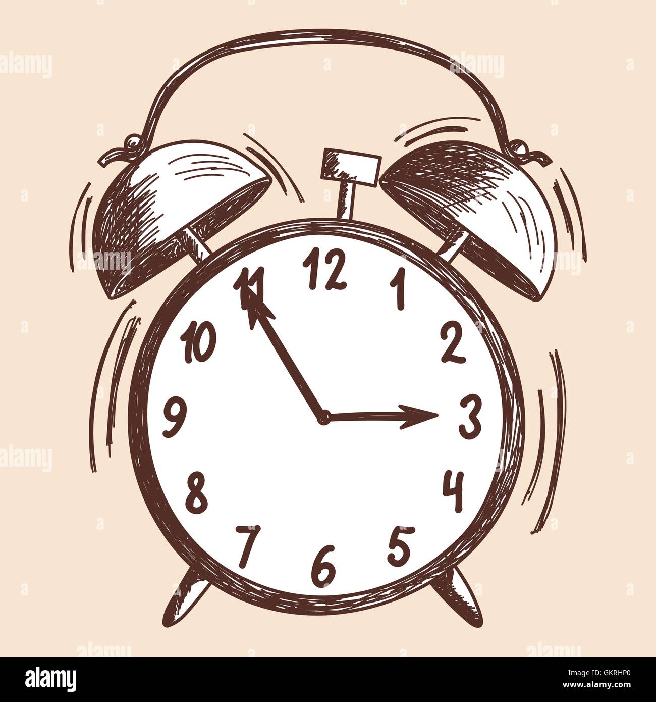 Alarm clock sketch Stock Vector Image & Art Alamy