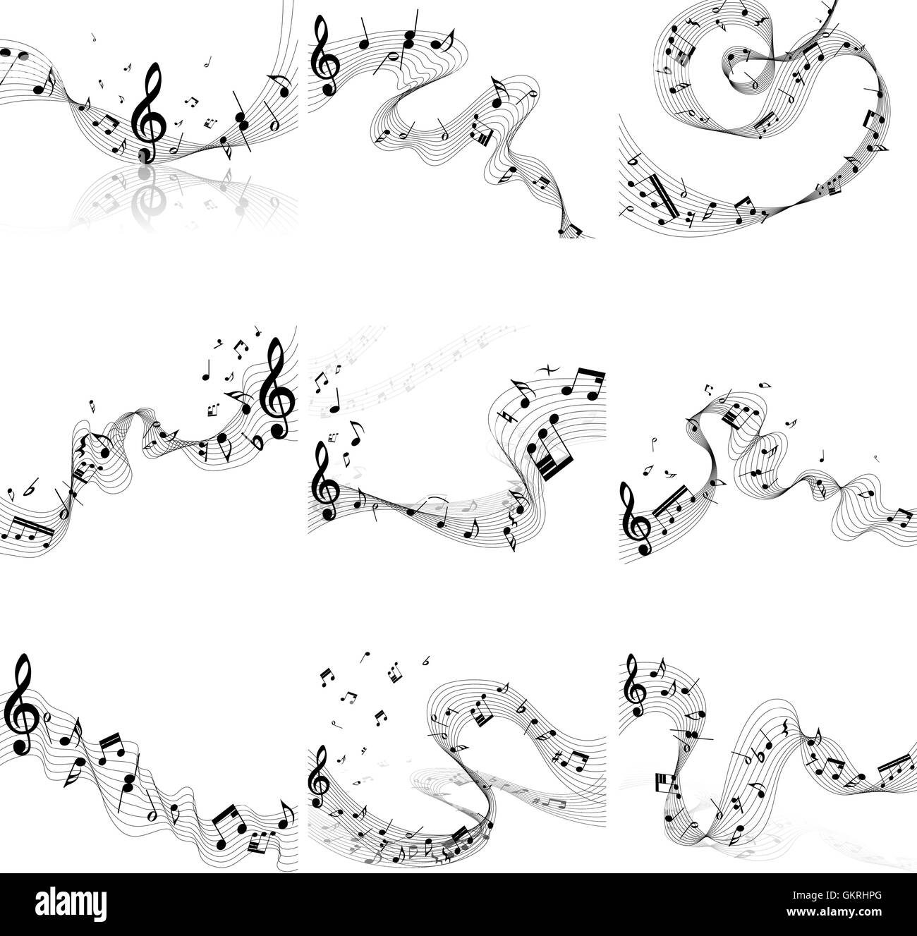 Musical notes staff set Stock Vector Image & Art - Alamy