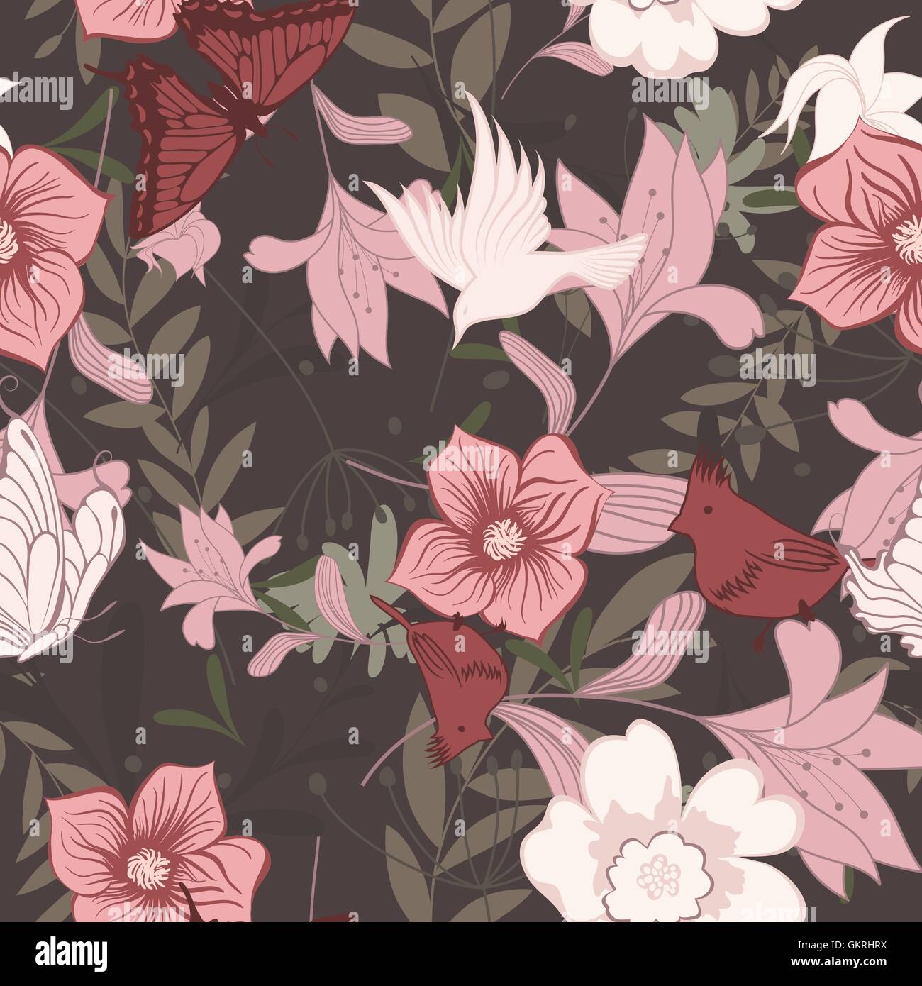 Seamless floral pattern Stock Vector Image & Art - Alamy