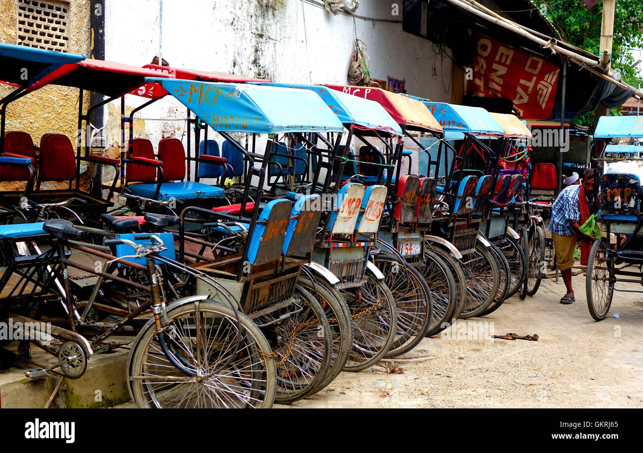 Rickshaw Parking Stock Photo