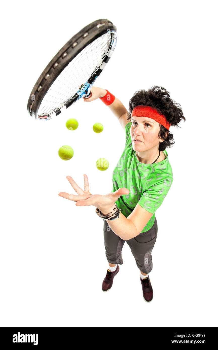 Tennis player magician Stock Photo - Alamy