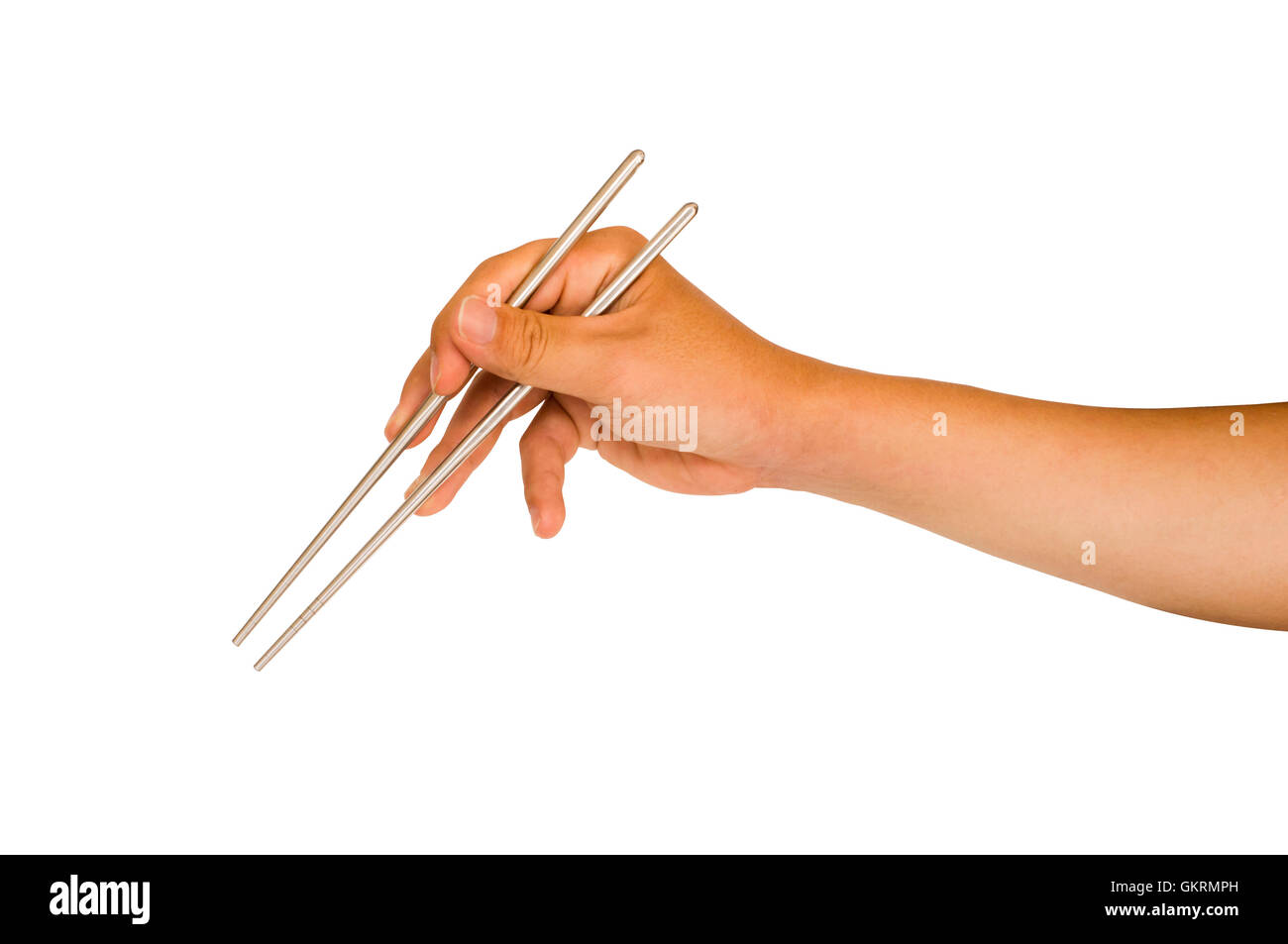 isolated hand holding chopstick Stock Photo Alamy