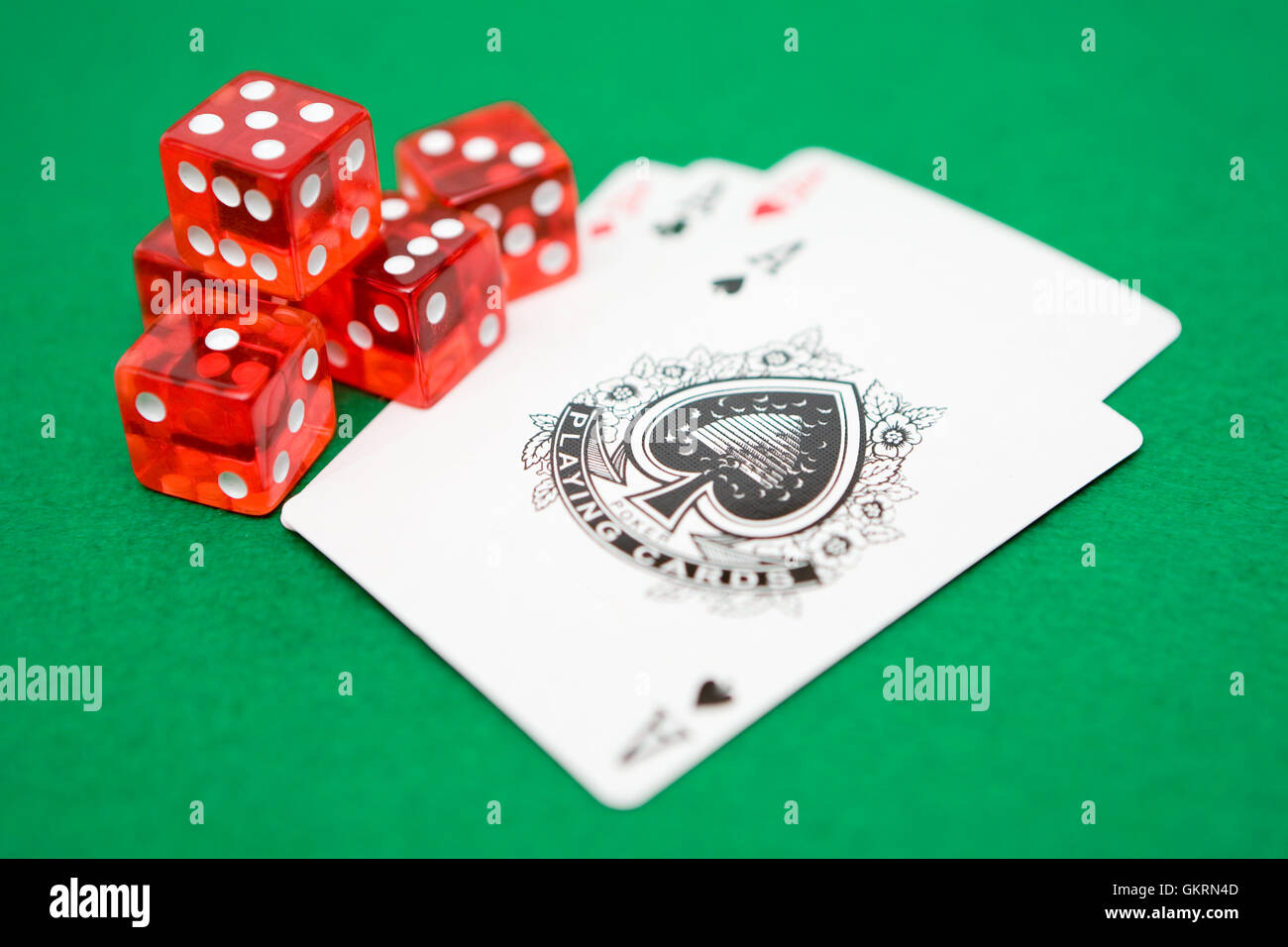 Dice and Aces Stock Photo Alamy