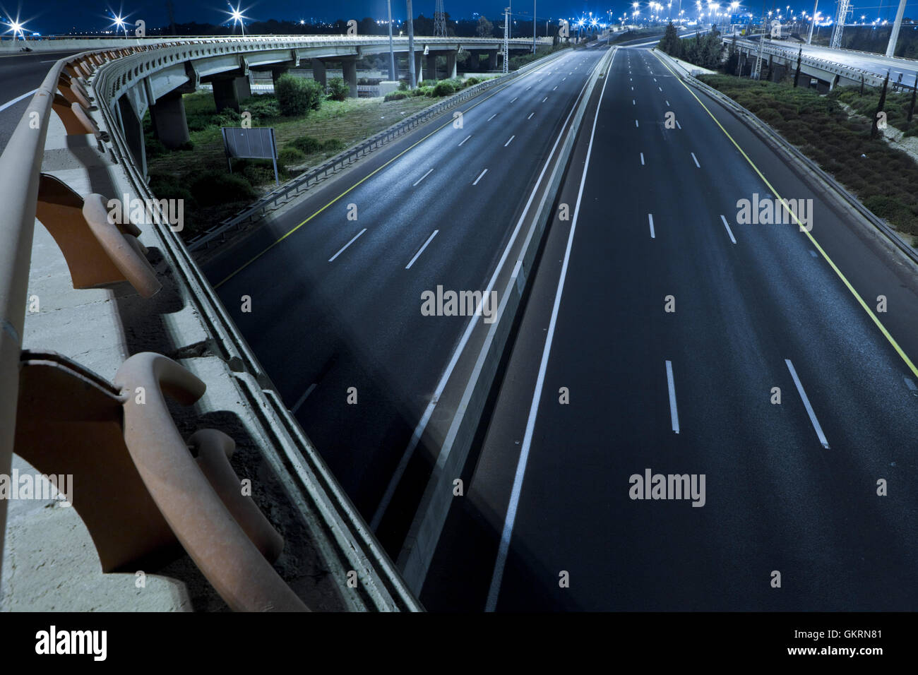 Highway at Night Stock Photo - Alamy