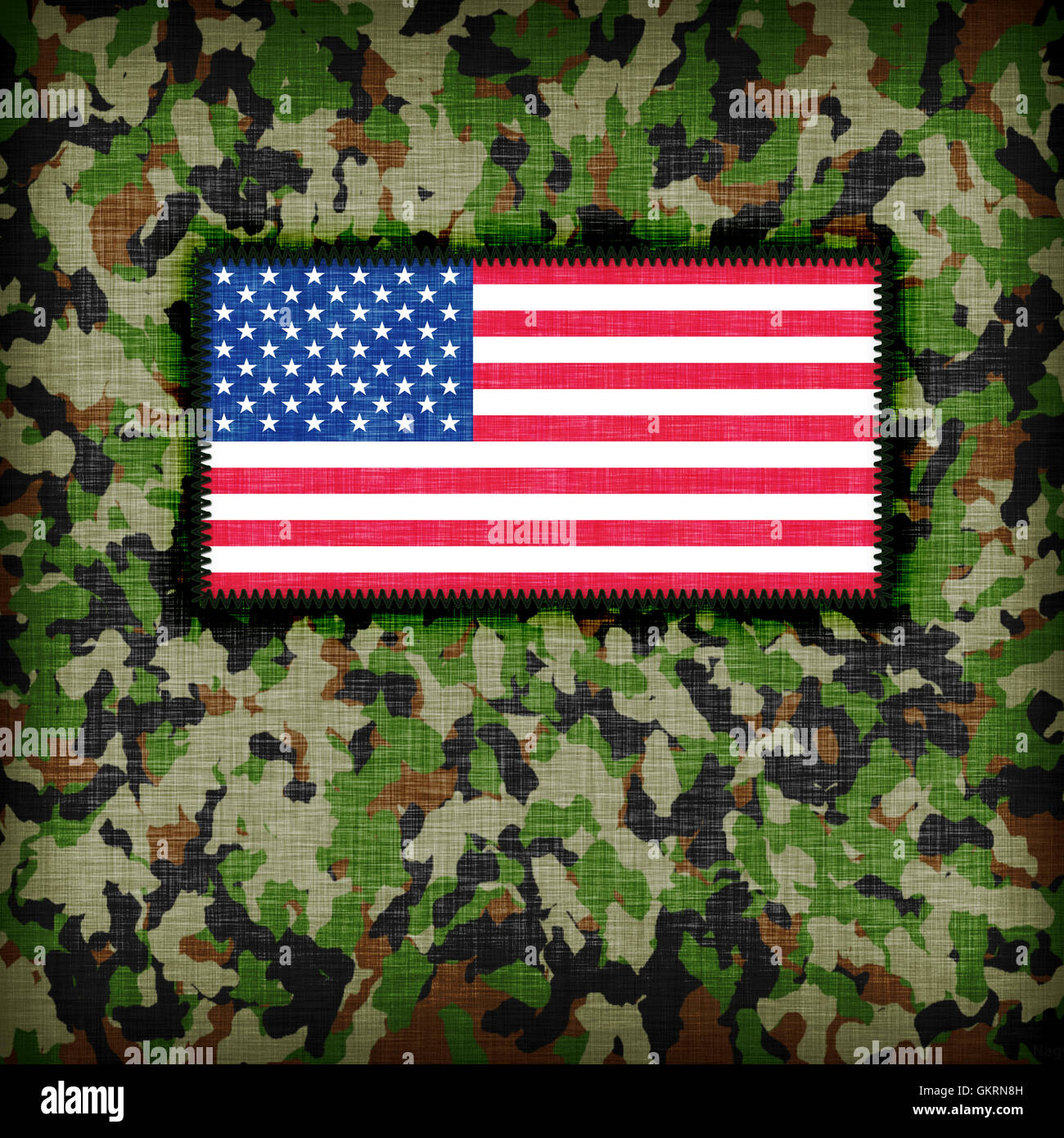 Us army camouflage with flag patch hi-res stock photography and images ...