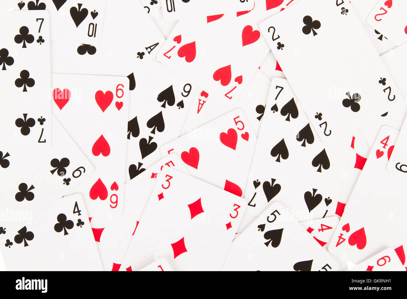 Large collection of used playing cards Stock Photo Alamy