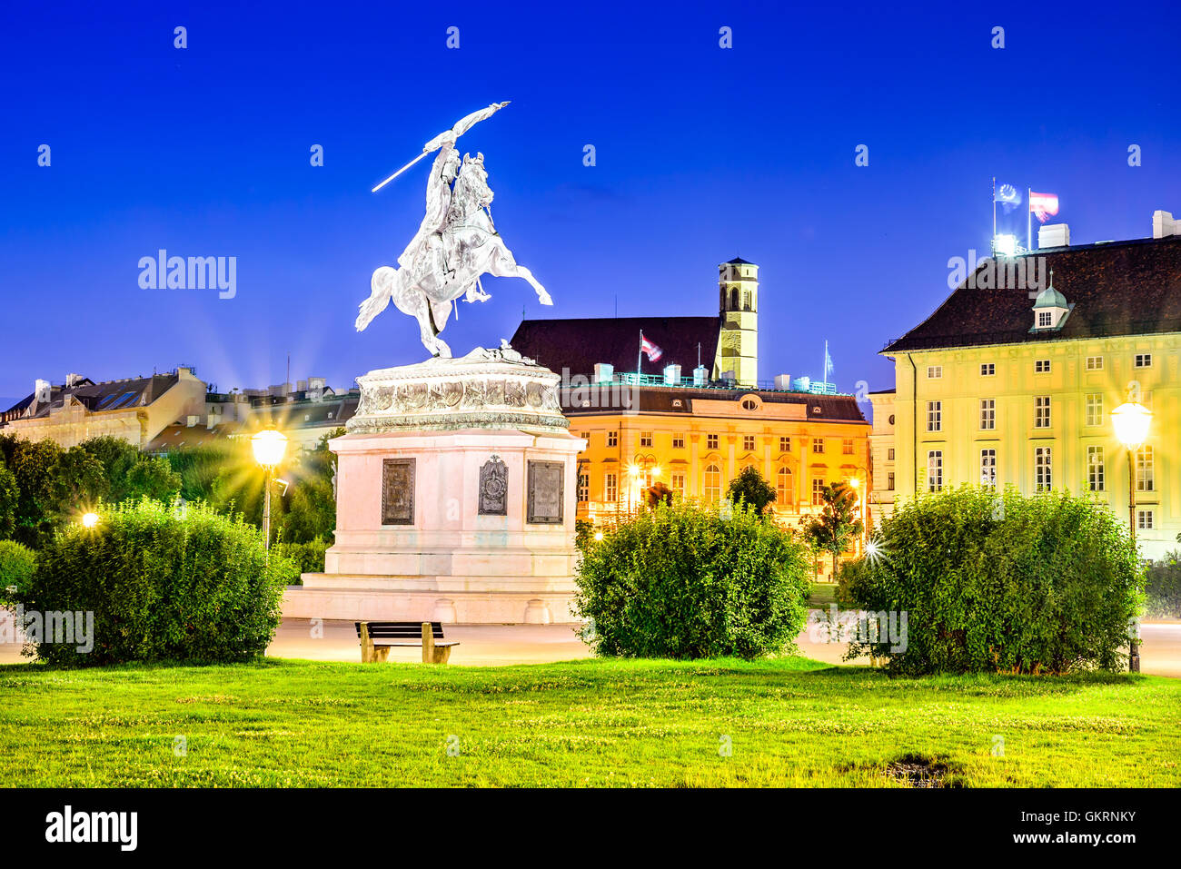 Vienna, Austria. Statue of Archduke Karl-Ludwig-John on Heldenplatz, Wien. Stock Photo