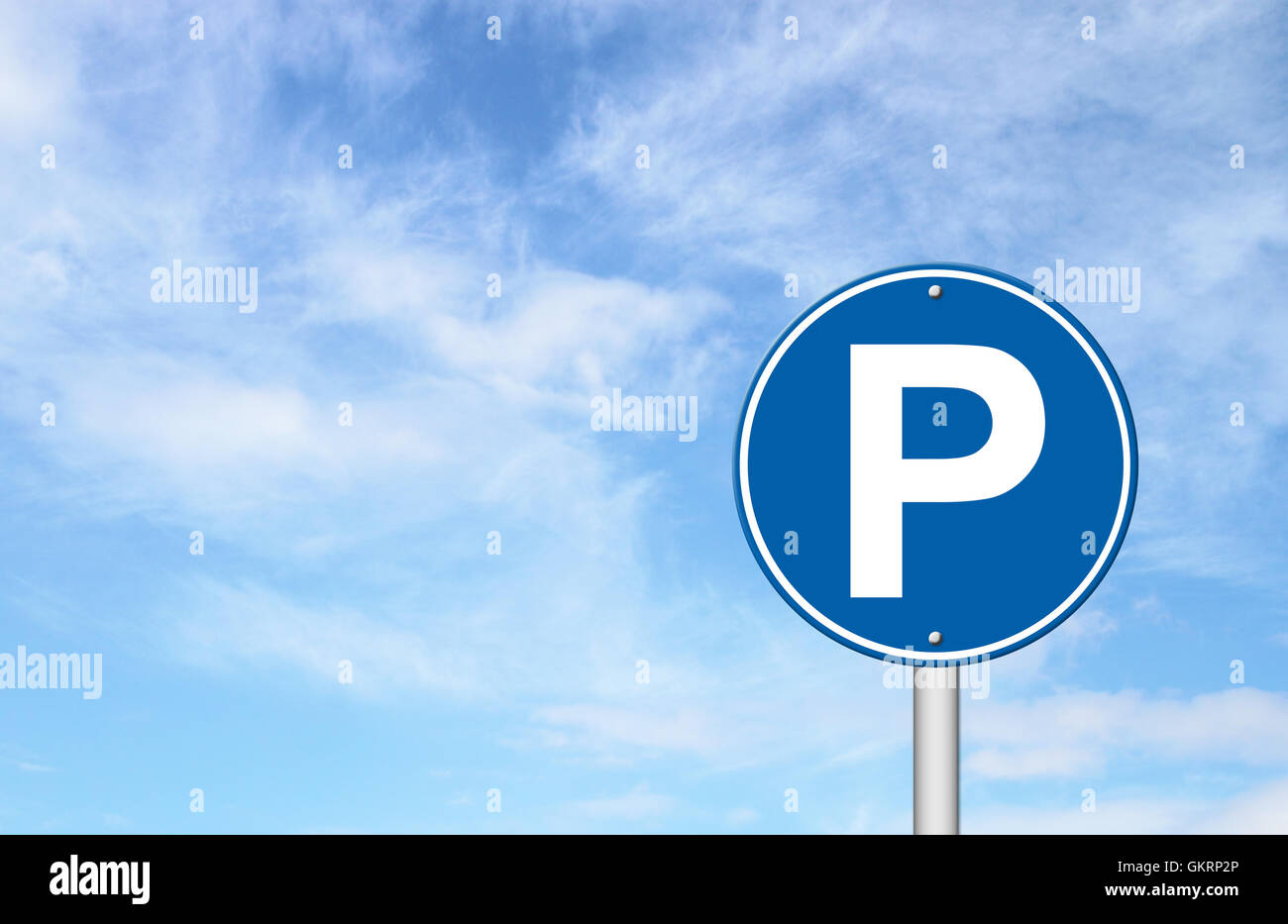 parking sign with a blue sky Stock Photo - Alamy