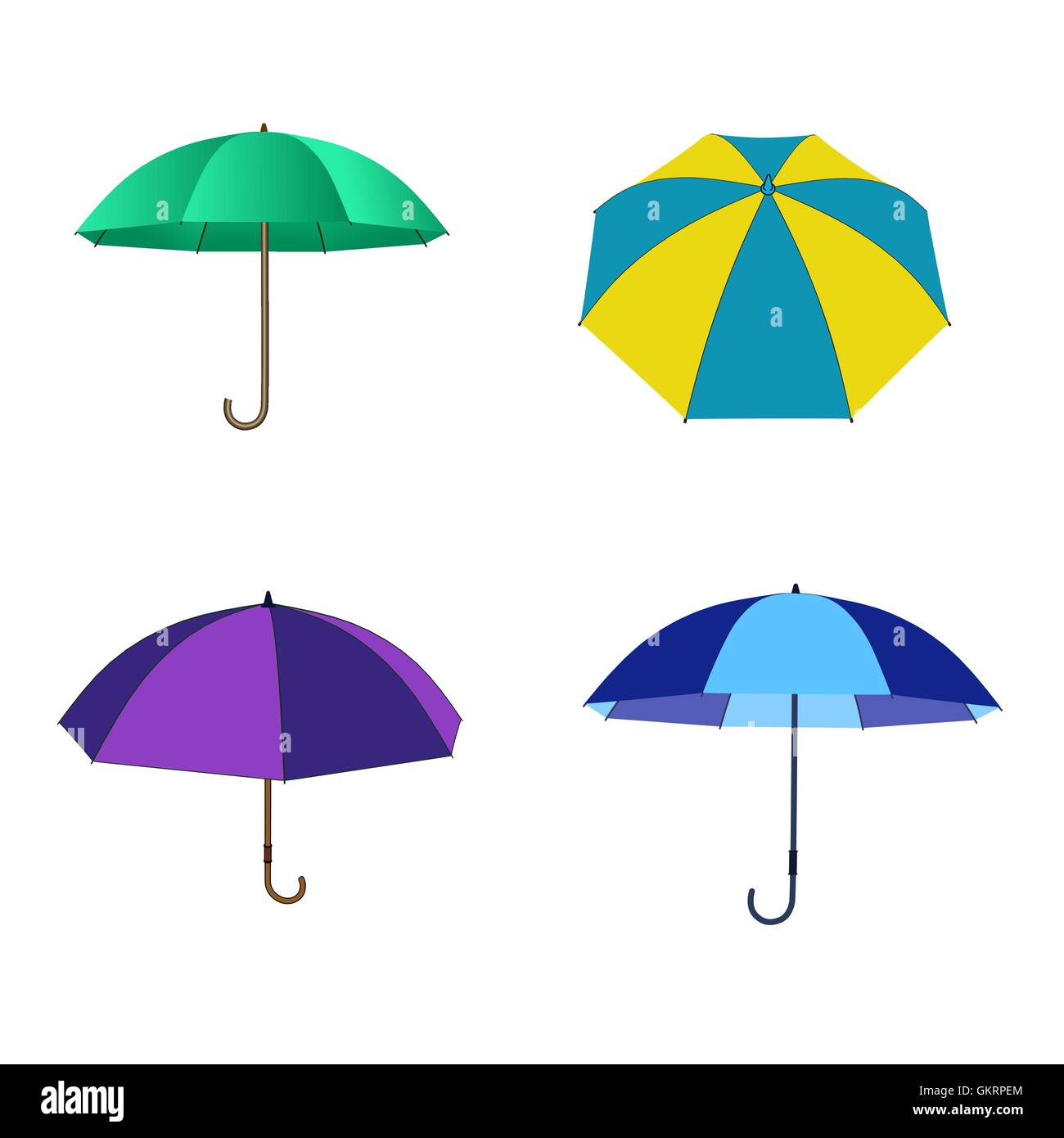umbrella set isolated on white background. Vector illustration Stock ...