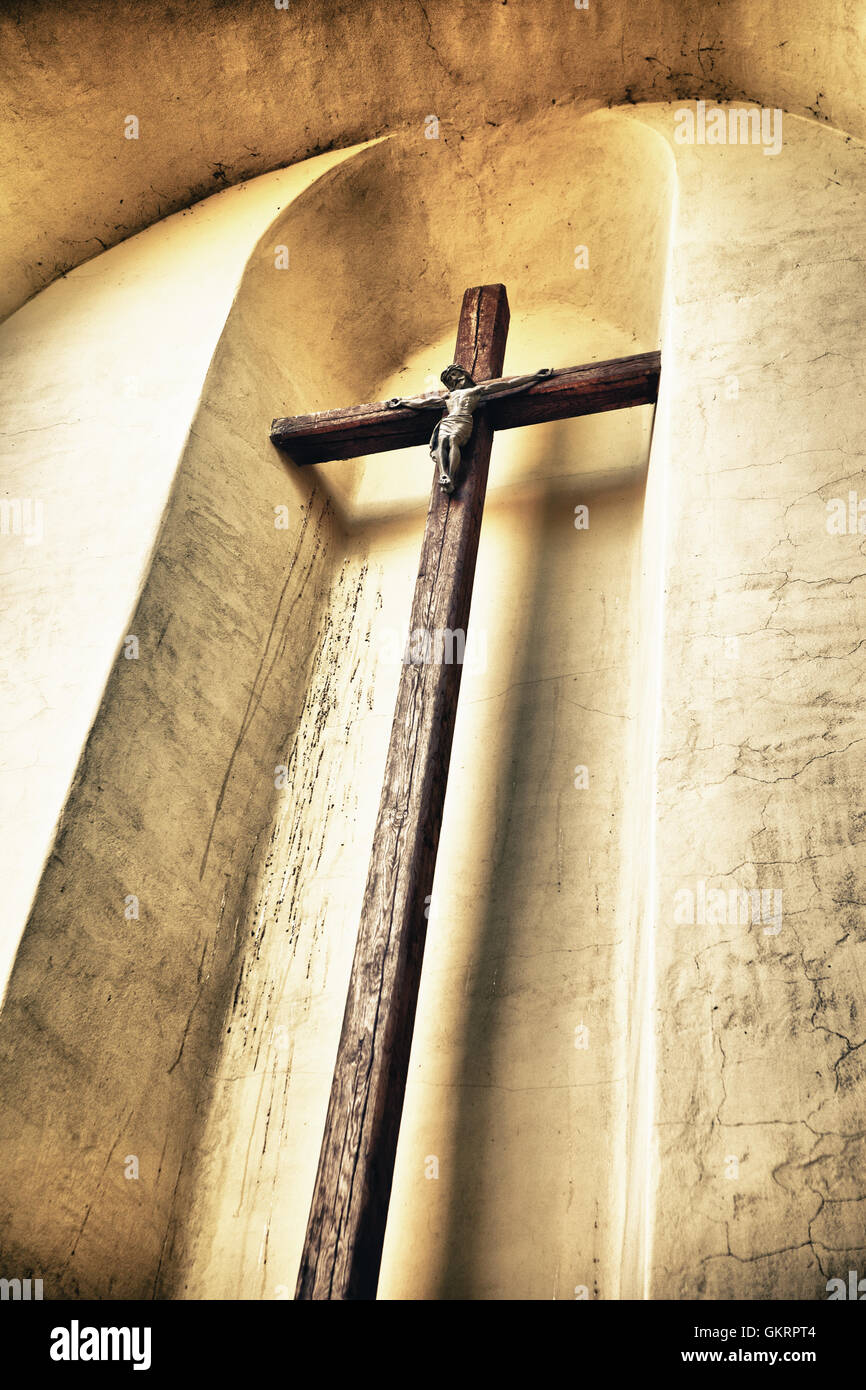 Crucifix On A Wall Stock Photo Alamy