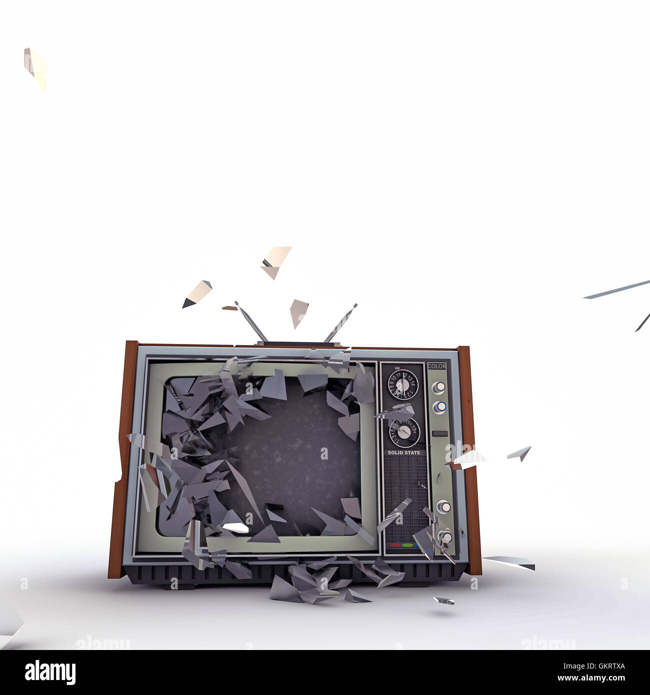 Broken tv television smashed hi-res stock photography and images - Alamy