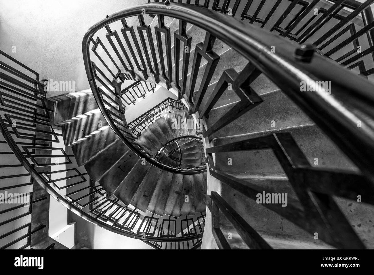Staircases in residential buildings in East London, London, United Kingdom Stock Photo