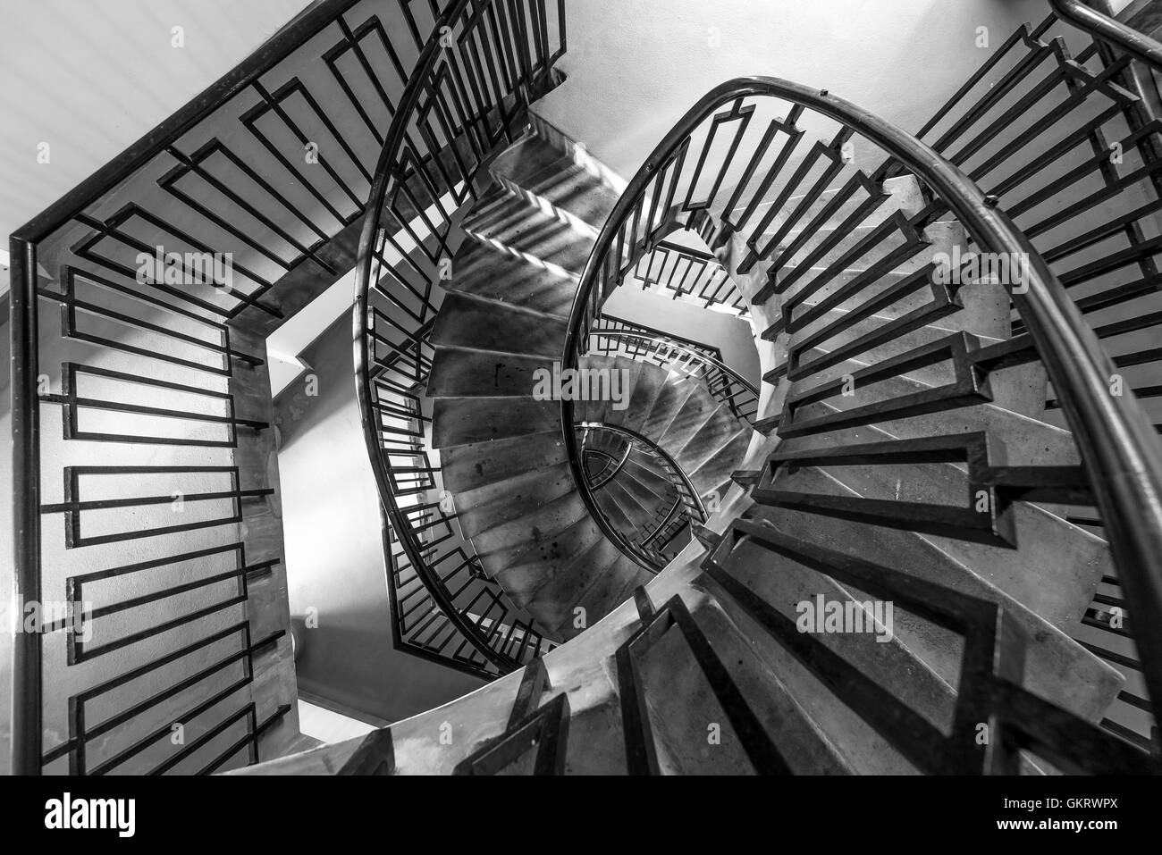 Staircases in residential buildings in East London, London, United Kingdom Stock Photo