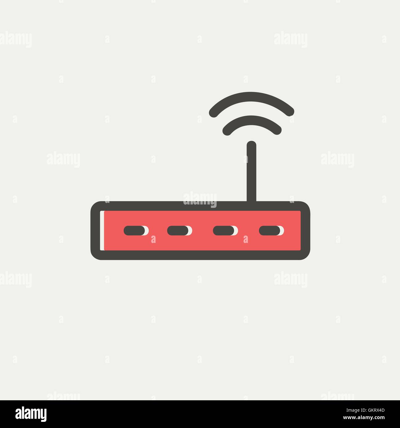Wifi router modem thin line icon Stock Vector