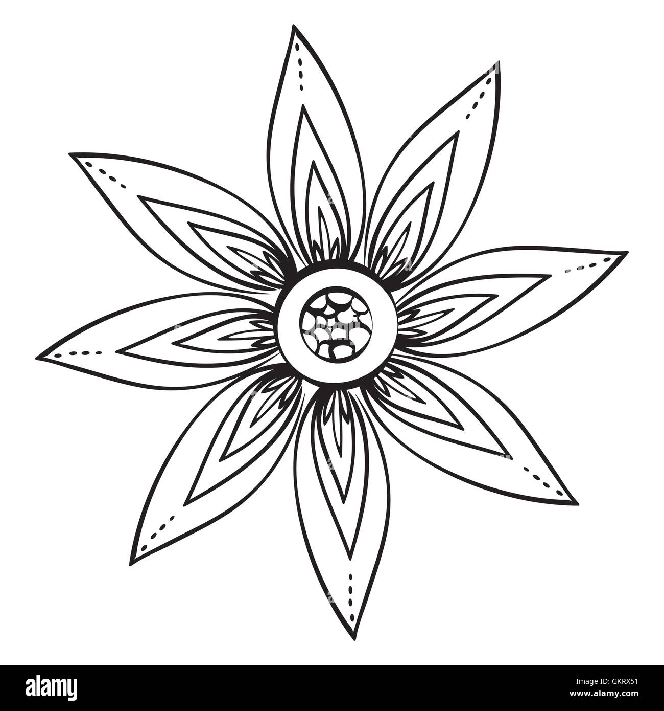 Floral design. Doodle illustration. white background Stock Vector Image ...