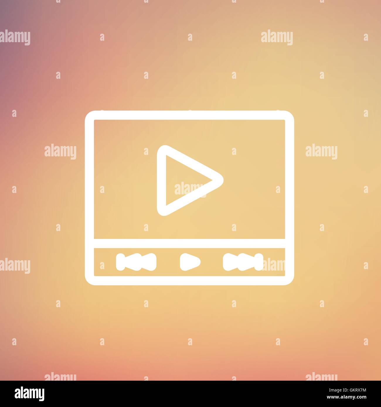 Play sign in movie player thin line icon Stock Vector Image & Art - Alamy