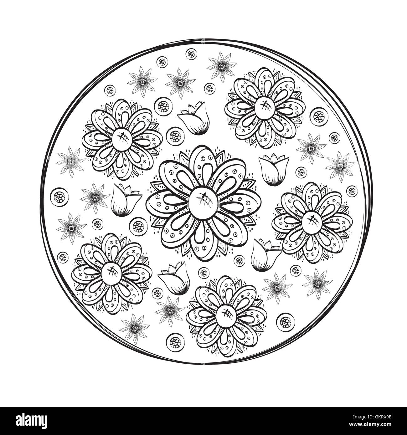 Floral design. Doodle illustration. white background Stock Vector Image ...