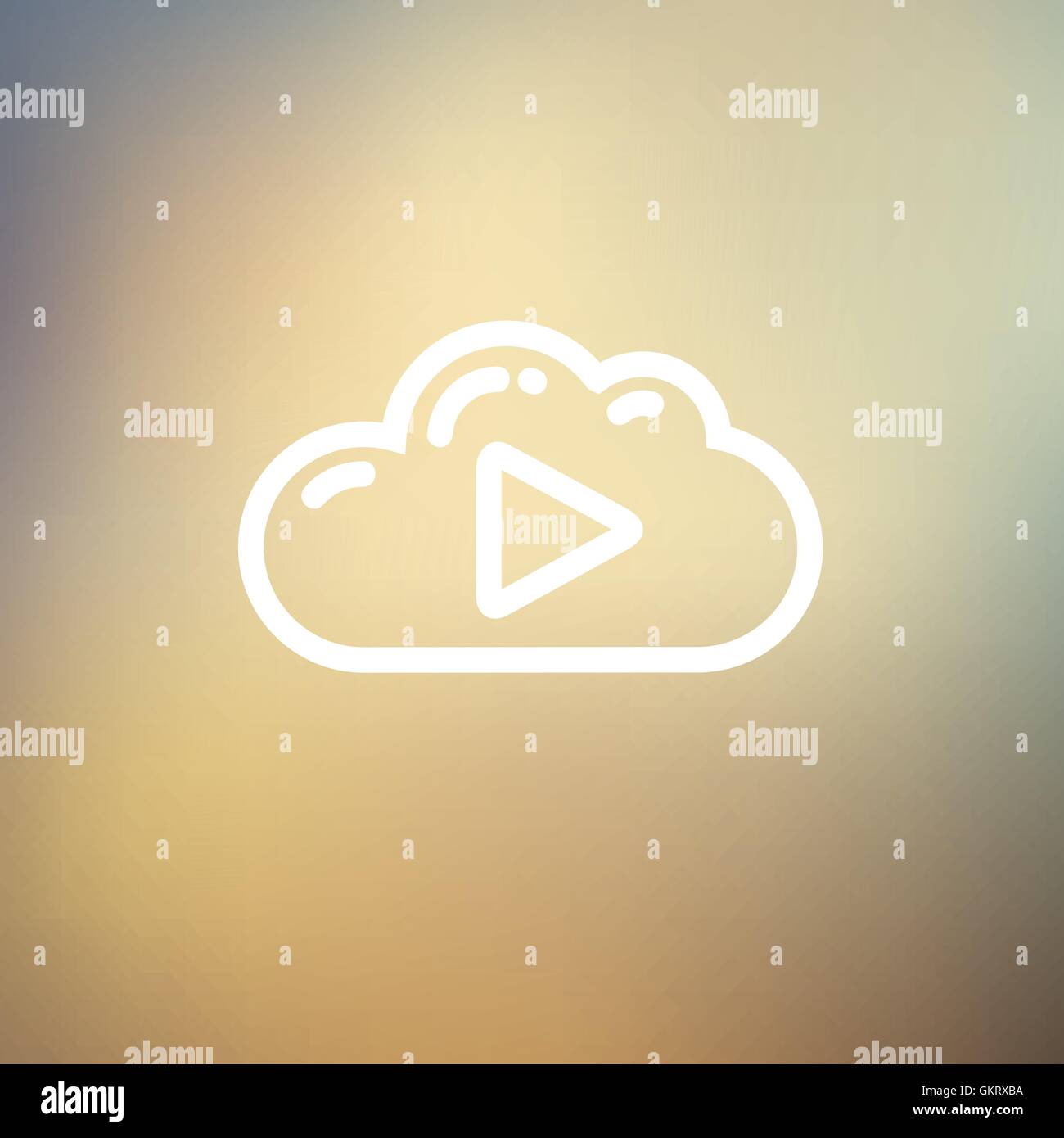 Cloud with arrow pointing to the right thin line icon Stock Vector ...