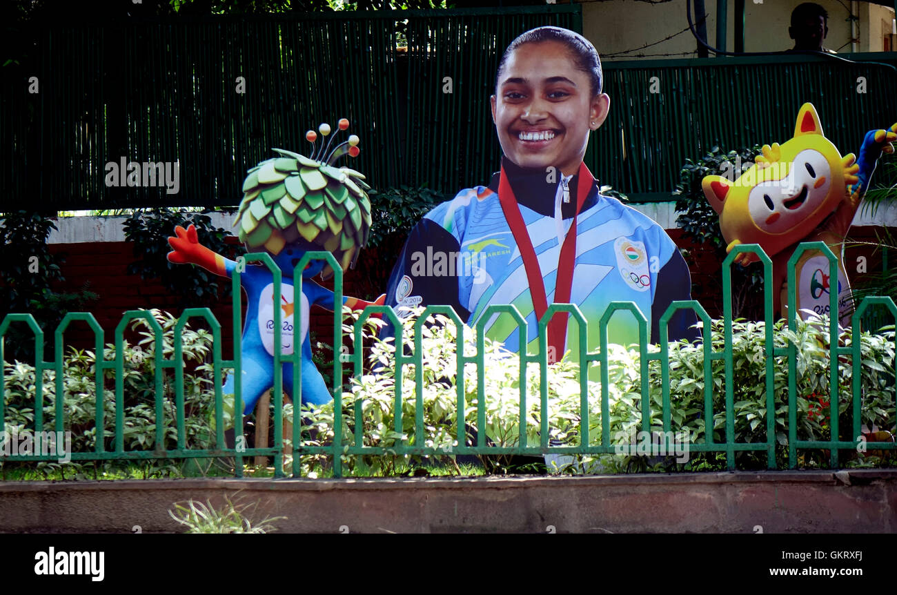 Advertising hoarding in New Delhi, India, for RIO Olympics,2016 Stock Photo
