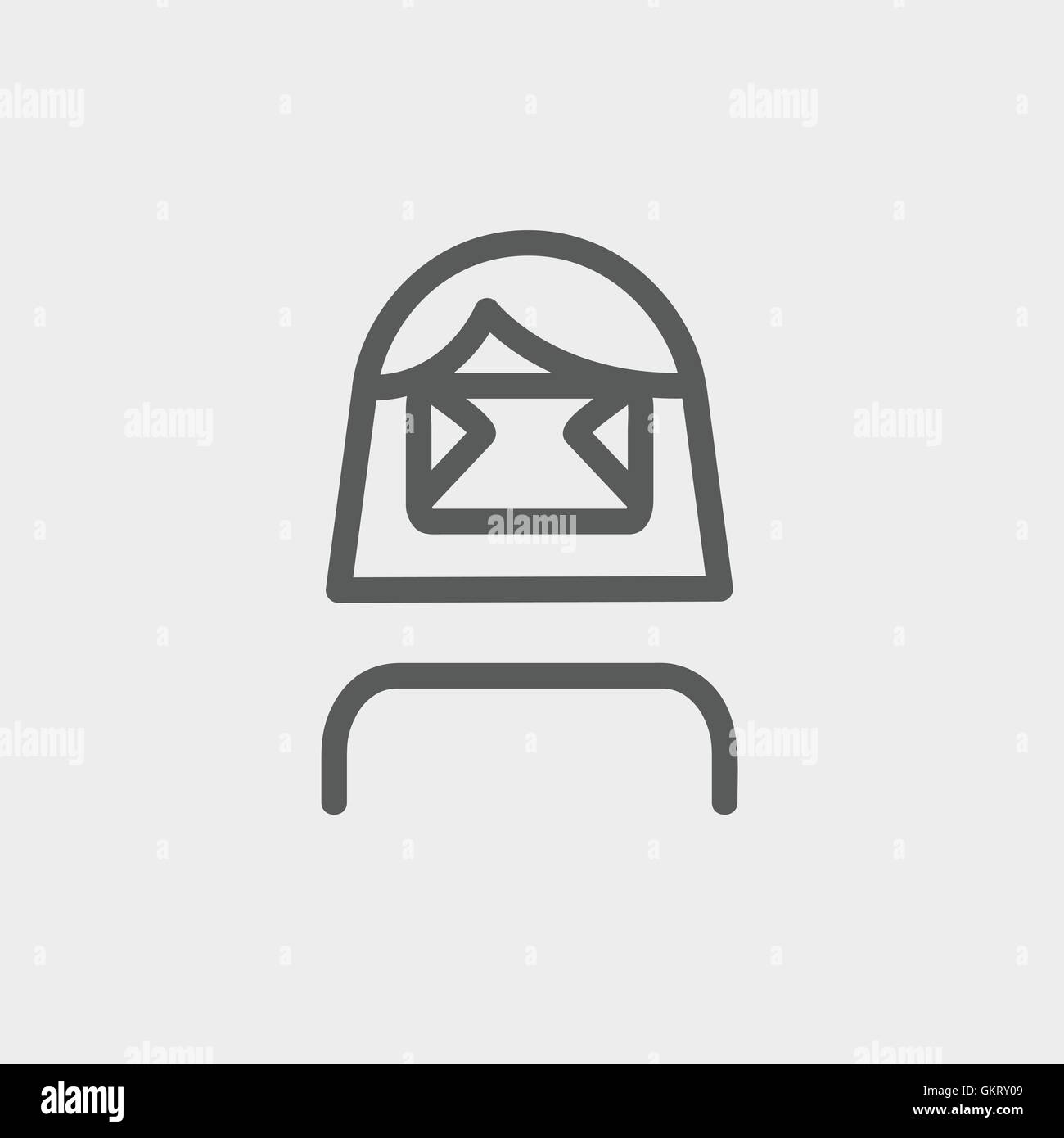 Girl wearing virtual reality headset thin line icon Stock Vector Image ...