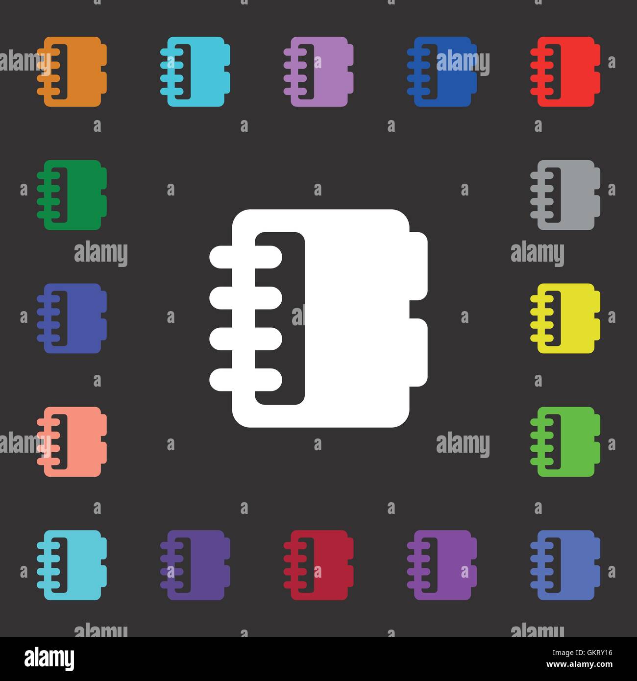 Notepad, calendar icon sign. Lots of colorful symbols for your design ...