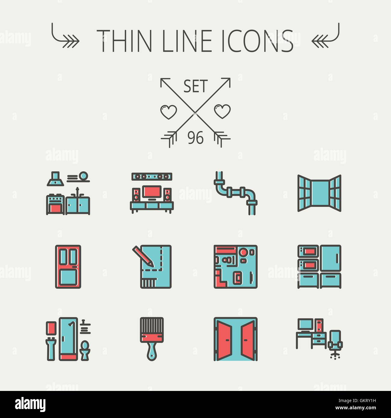 Construction thin line icon set Stock Vector Image & Art - Alamy