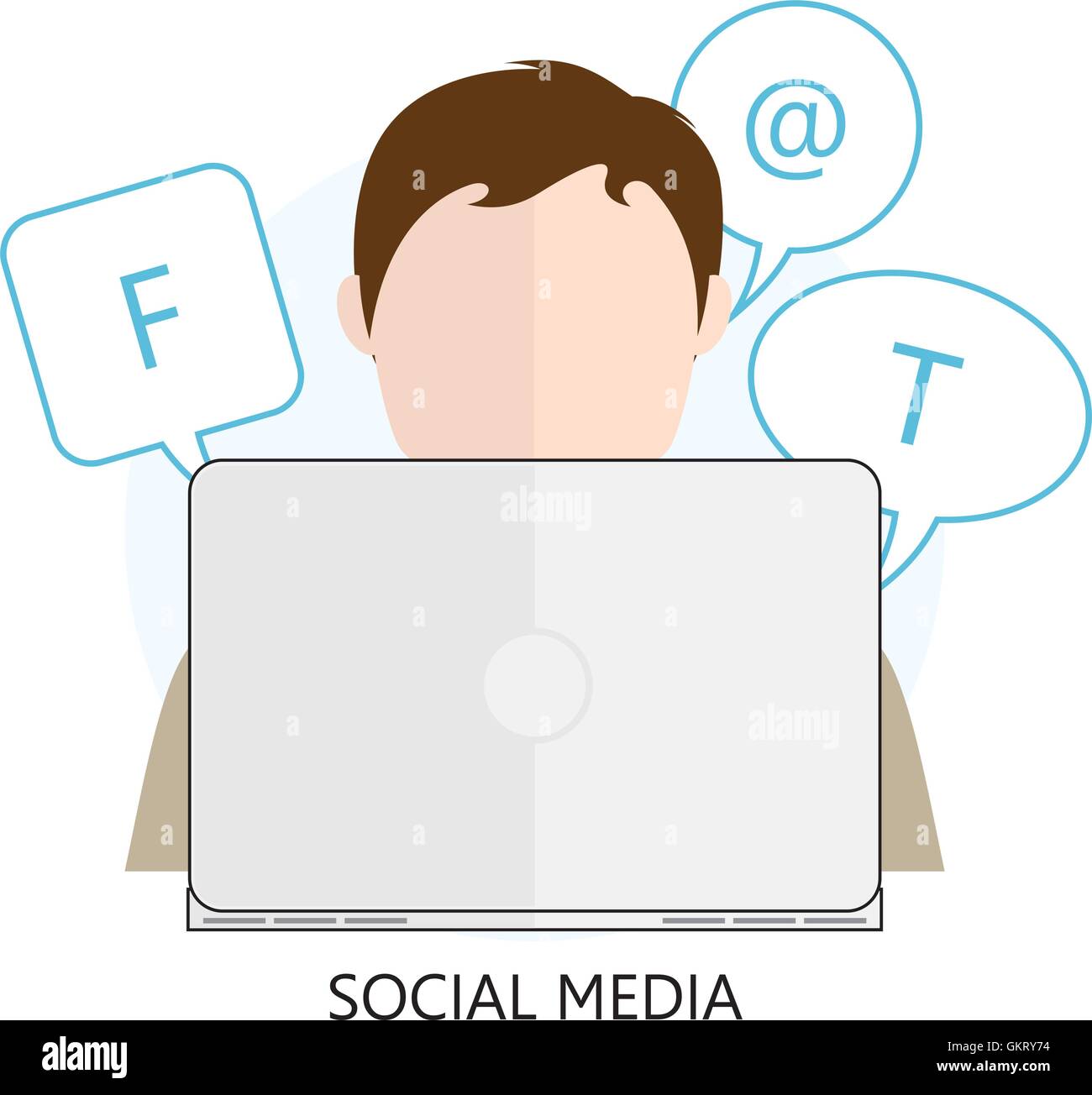 Flat Concept of Social Media - Vector Illustration Stock Vector Image ...