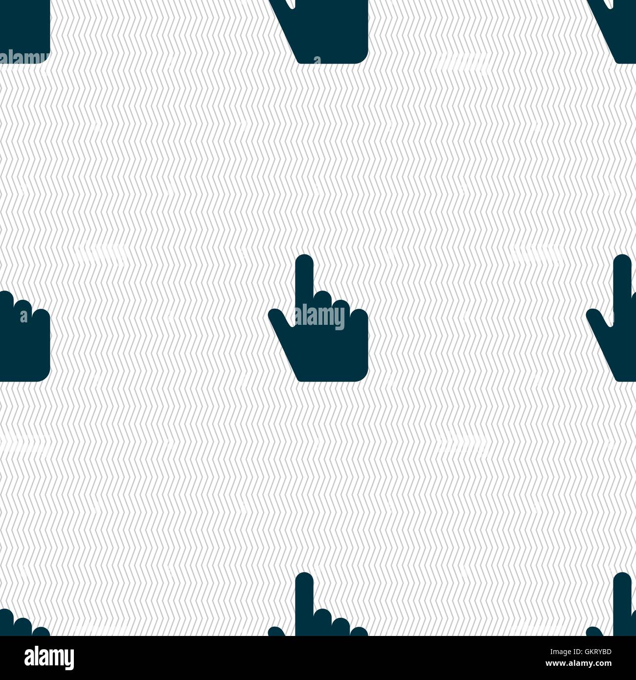 cursor icon sign. Seamless pattern with geometric texture. Vector Stock ...