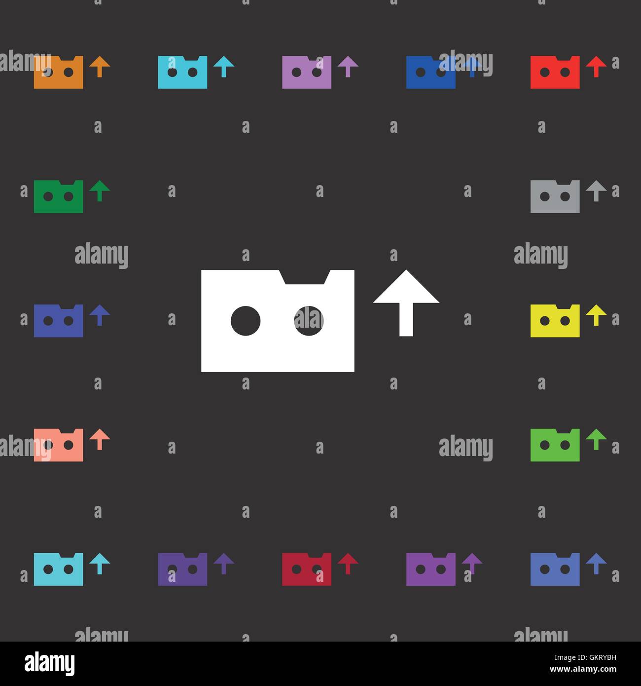 audio cassette icon sign. Lots of colorful symbols for your design ...