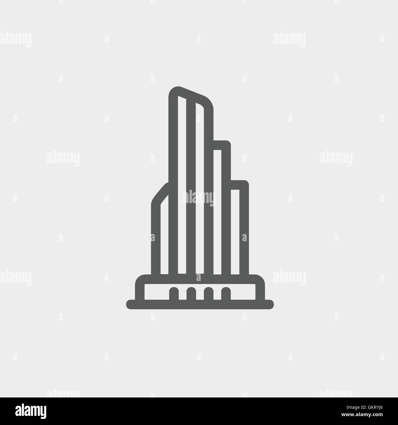 Office Building thin line icon Stock Vector