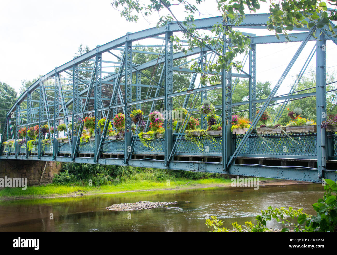 Bridge with flowers Stock Photo Alamy