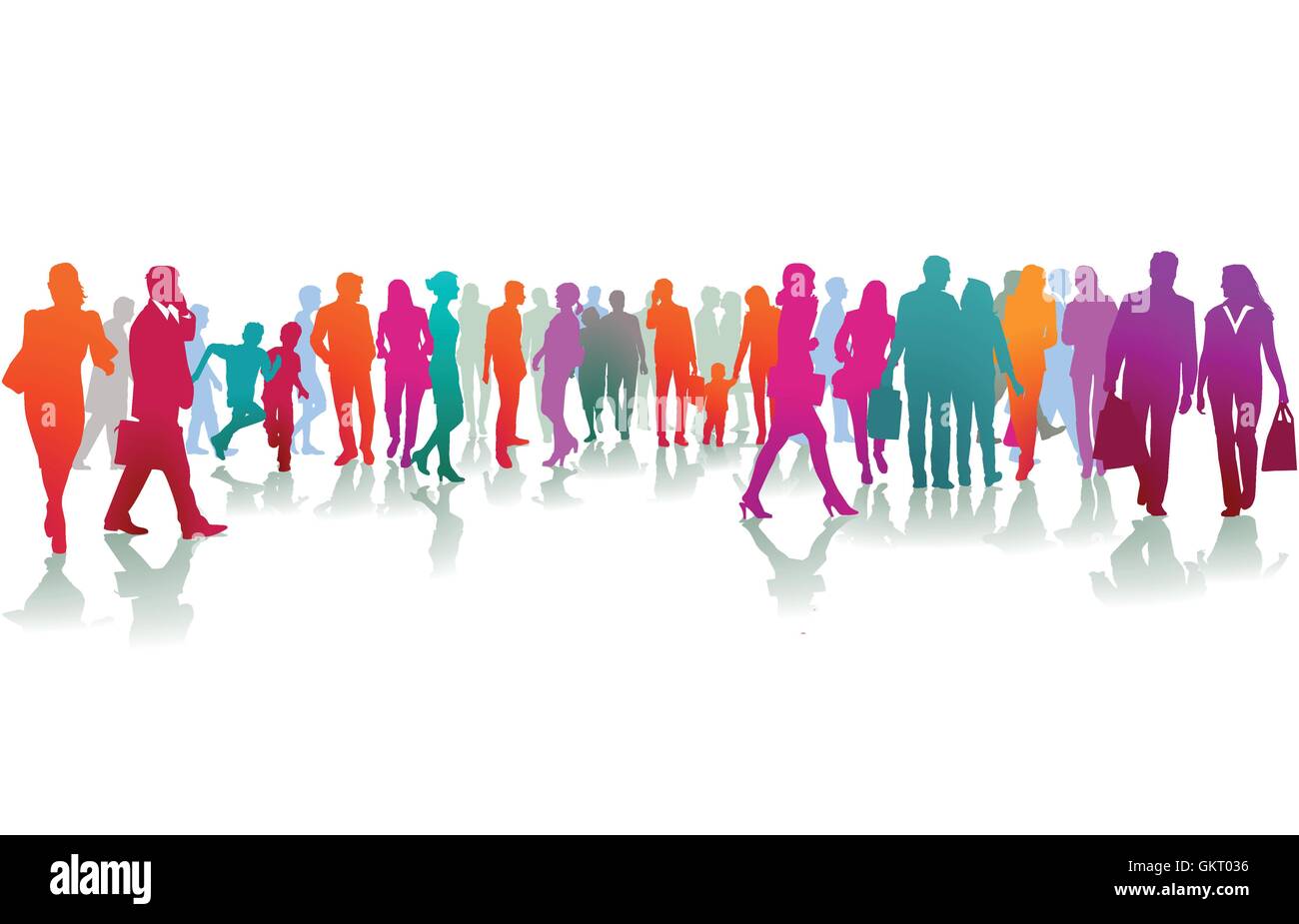 City park downtown with people walking Stock Vector Images - Alamy