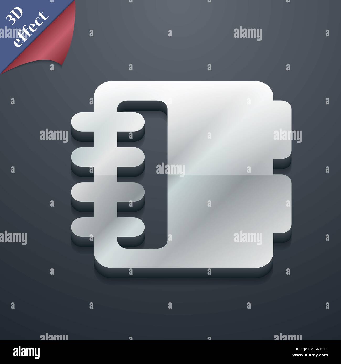 Notepad, calendar icon symbol. 3D style. Trendy, modern design with ...