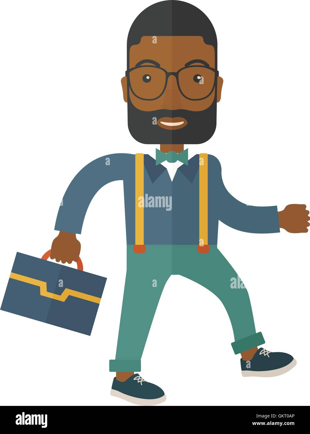 Young man walking with his briefcase Stock Vector Image & Art - Alamy