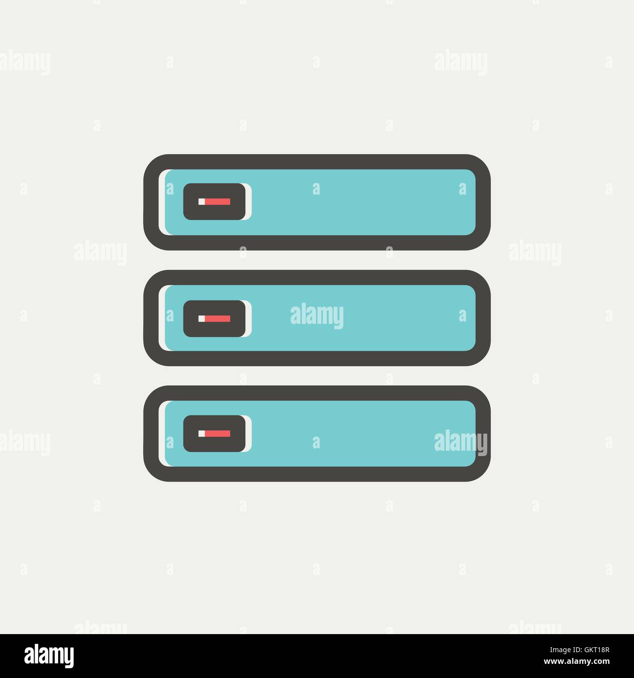 Computer Server thin line icon Stock Vector