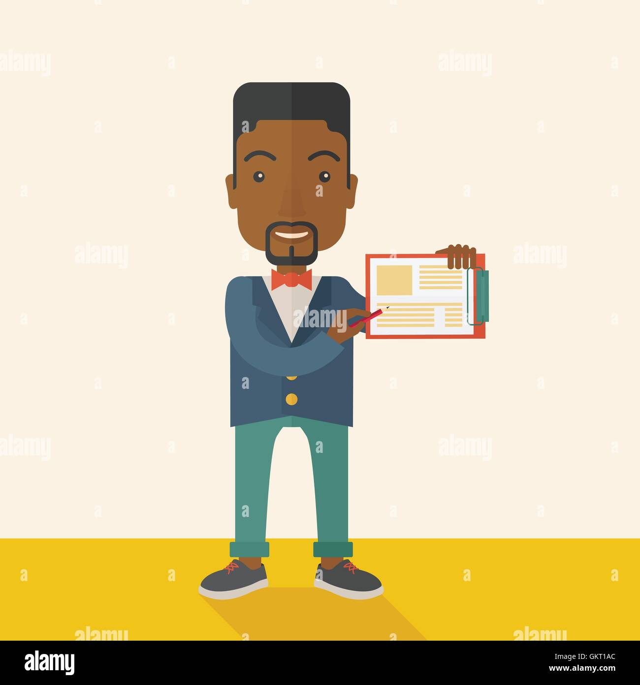 Handsome black guy holding clipboard Stock Vector Image & Art - Alamy