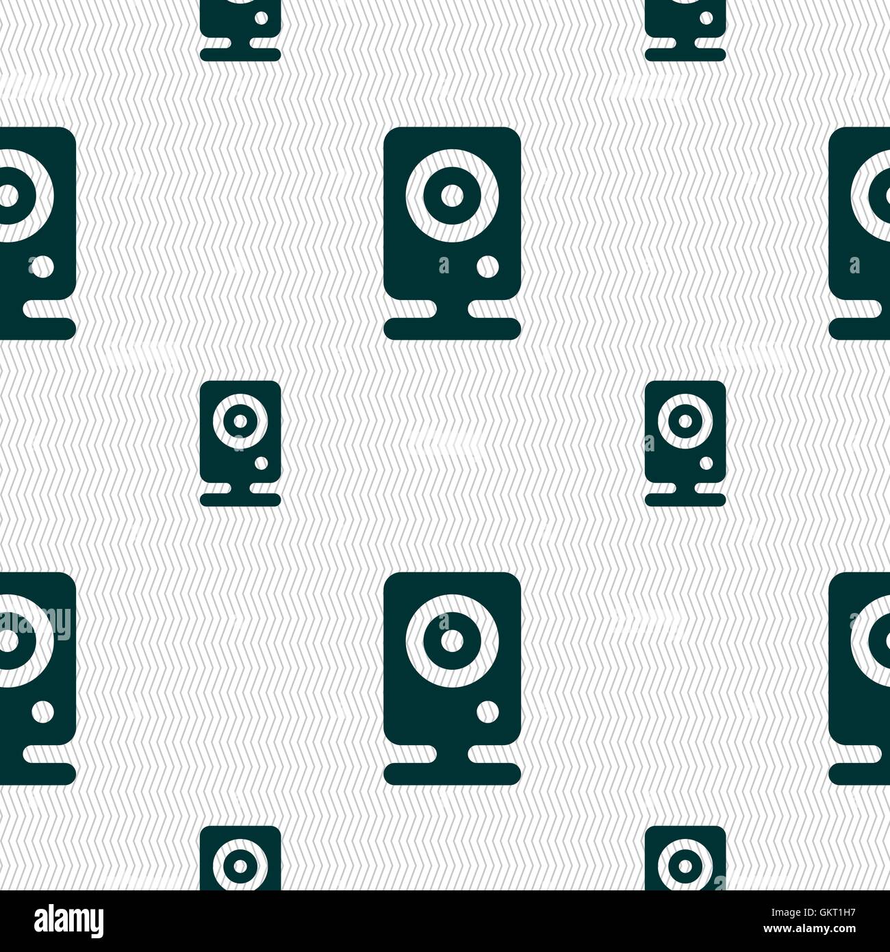 Web cam icon sign. Seamless pattern with geometric texture. Vector Stock Vector