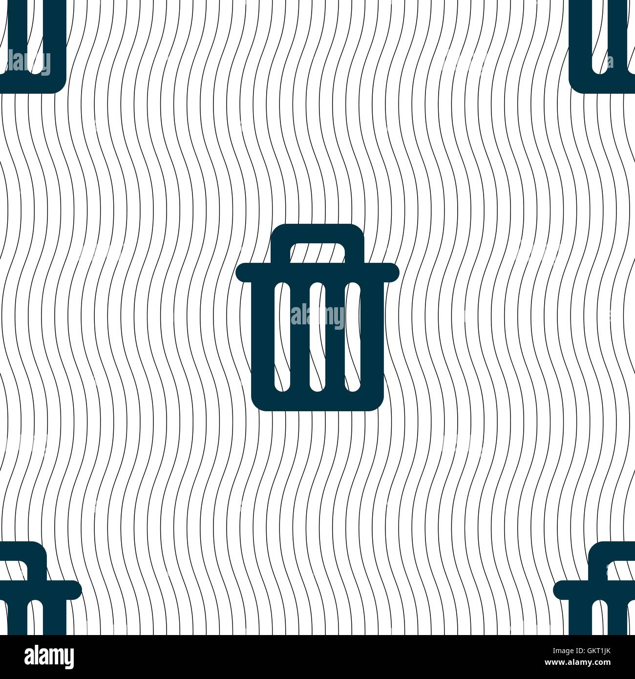 Recycle bin icon sign. Seamless pattern with geometric texture. Vector ...
