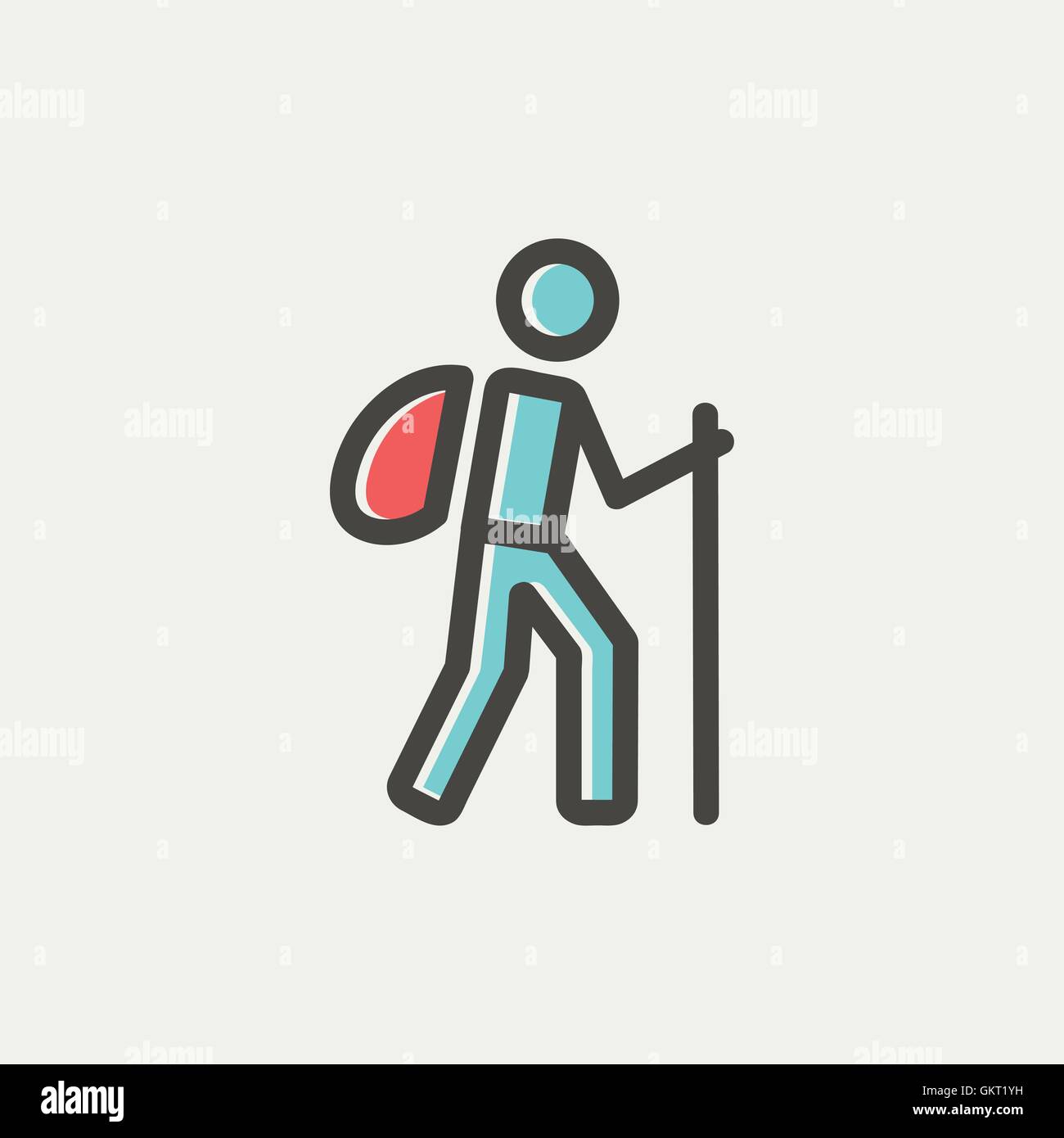 Hiking exercise thin line icon Stock Vector Image & Art - Alamy