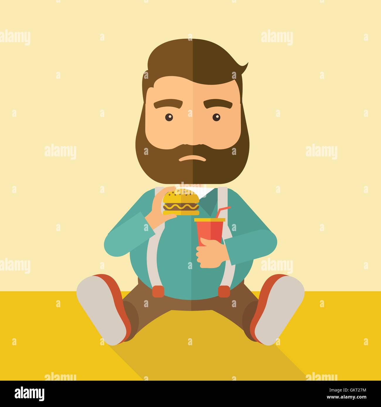 Fat Man Sitting While Eating Stock Vector Image And Art Alamy 3934