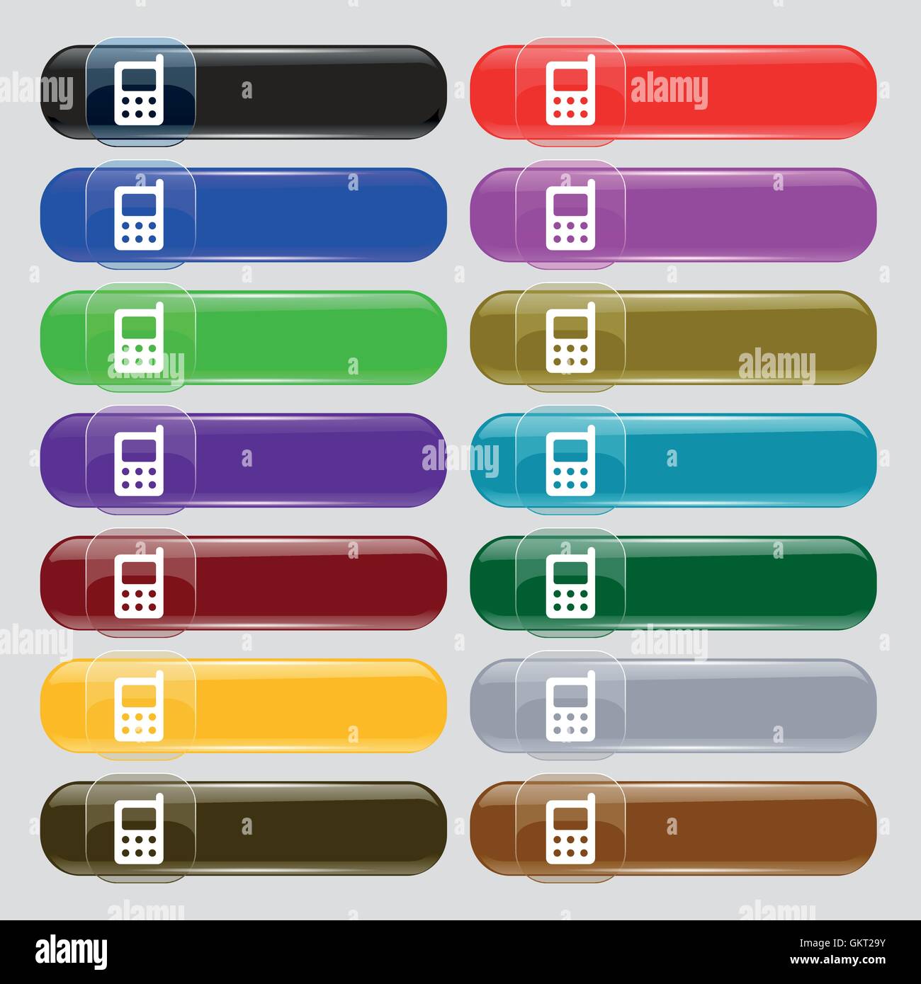 mobile phone icon sign. Big set of 16 colorful modern buttons for your ...