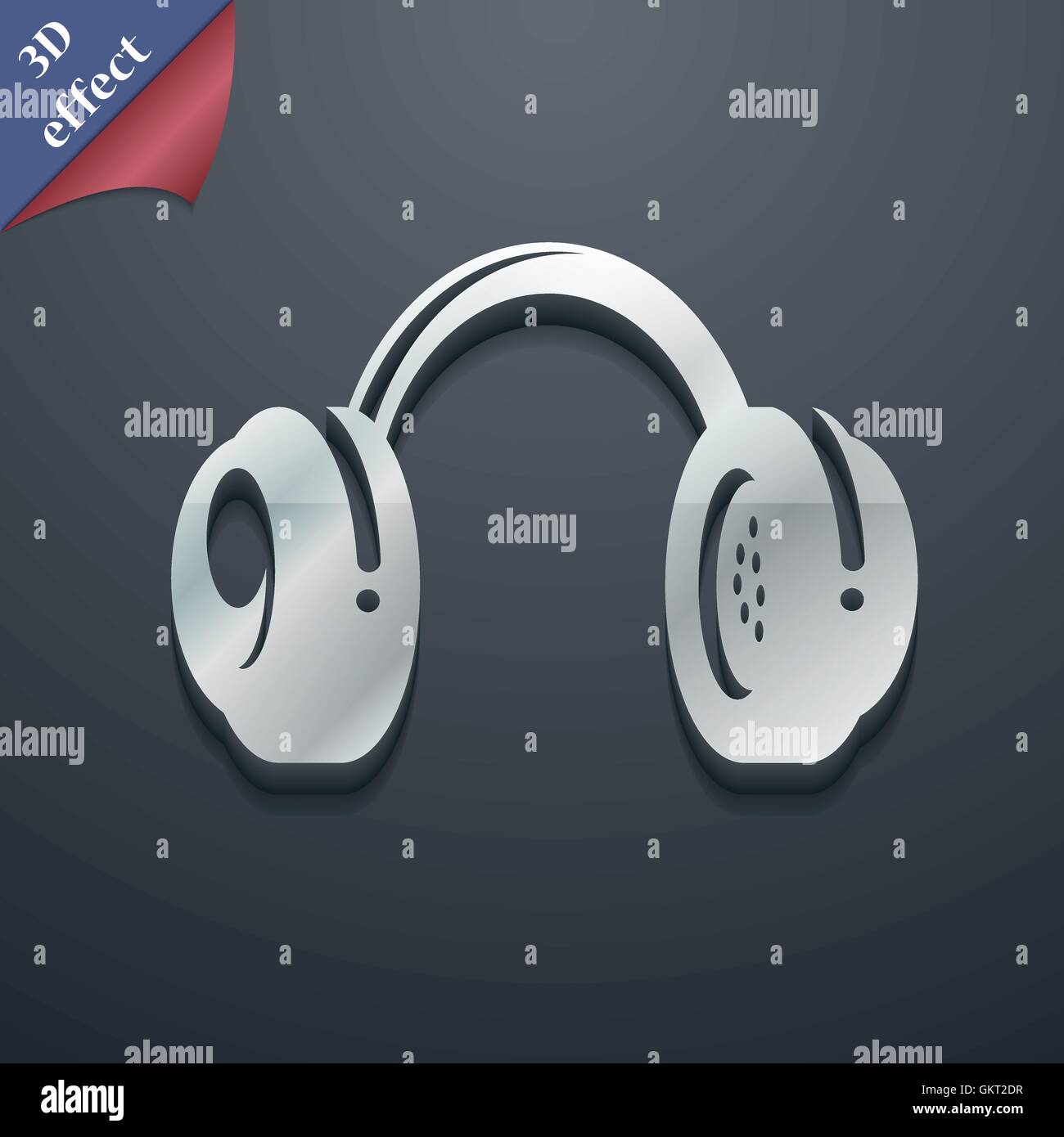 headsets icon symbol. 3D style. Trendy, modern design with space for ...