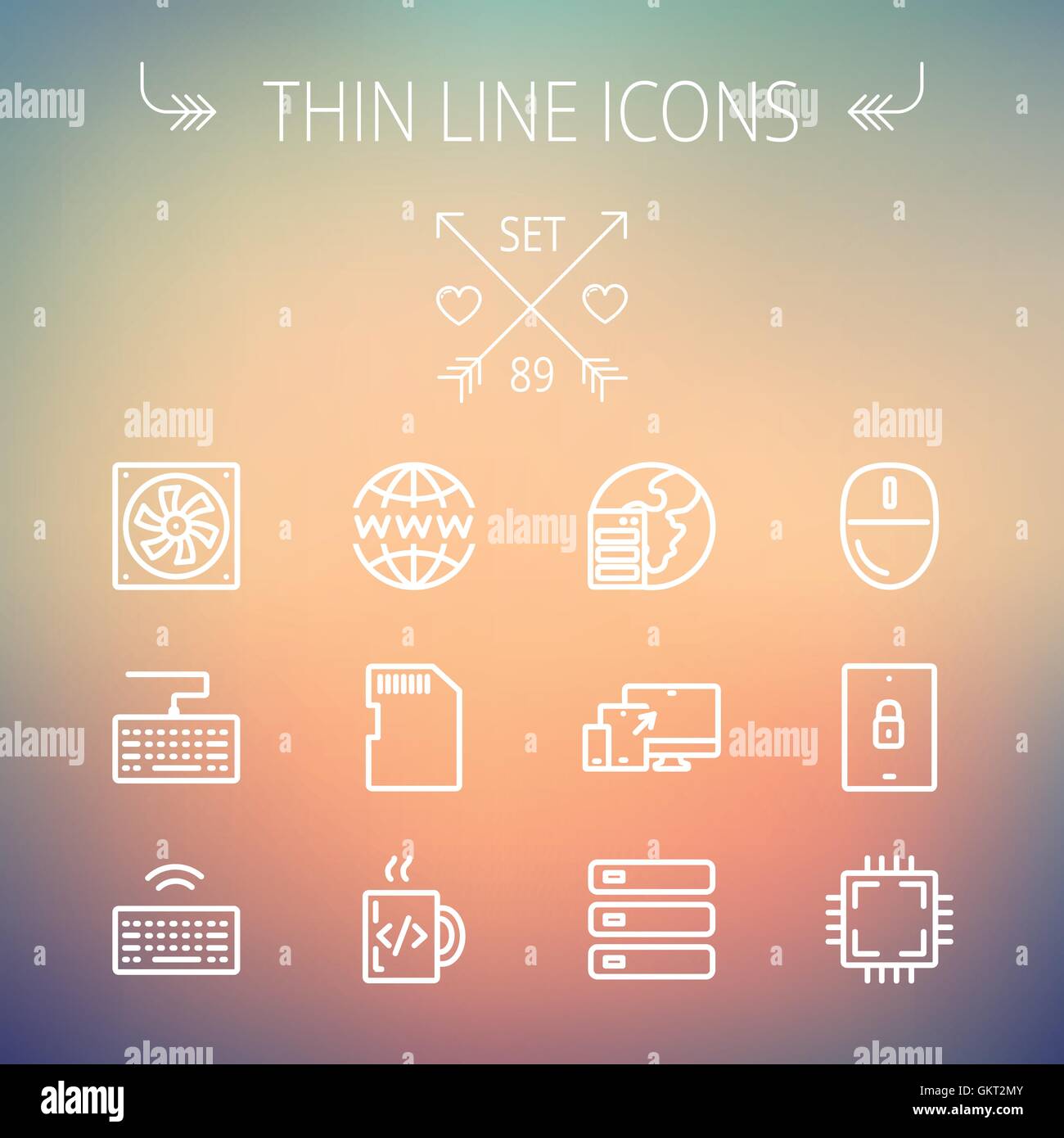 Technology thin line icon set Stock Vector Image & Art - Alamy