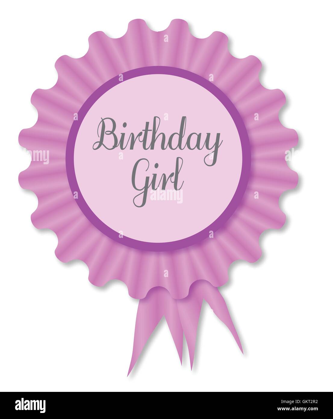 Birthday Girl Rosette Stock Vector