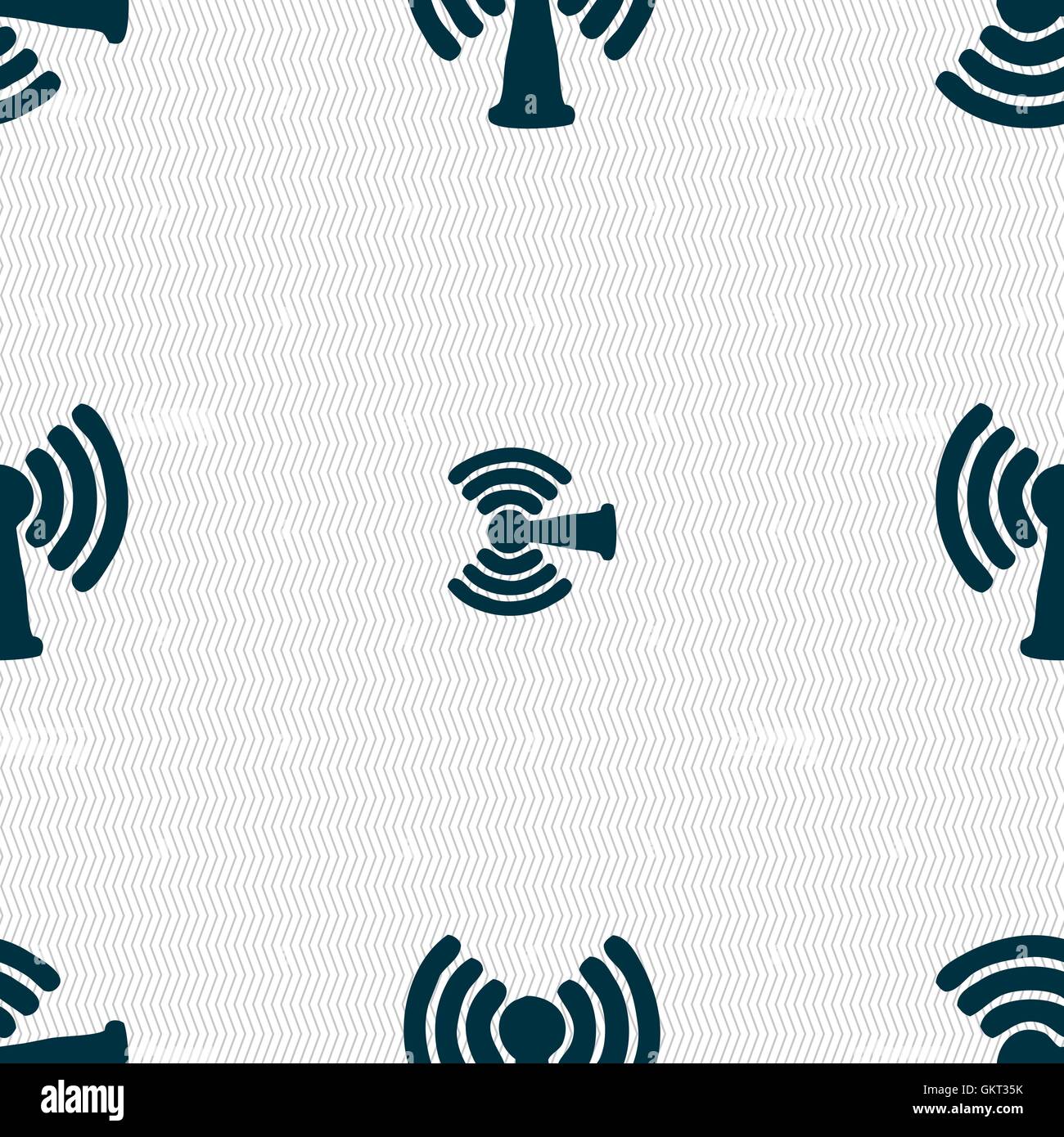 Wi-fi, internet icon sign. Seamless pattern with geometric texture. Vector Stock Vector