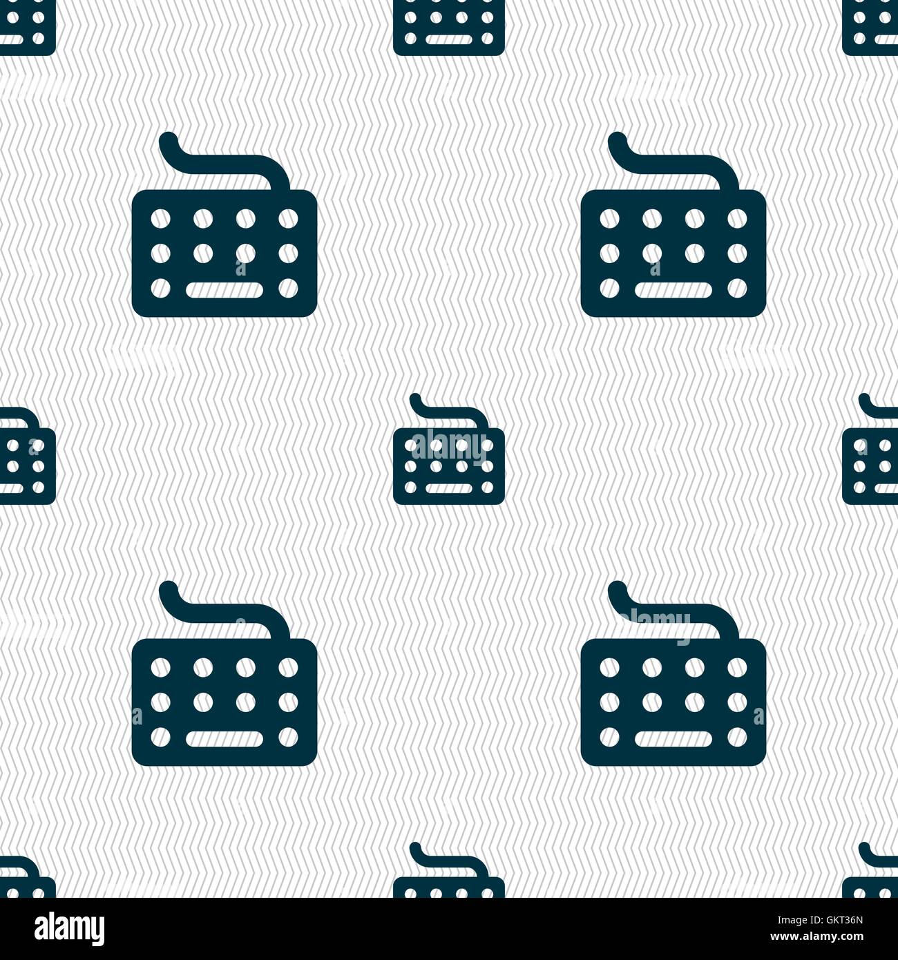 keyboard icon sign. Seamless pattern with geometric texture. Vector ...
