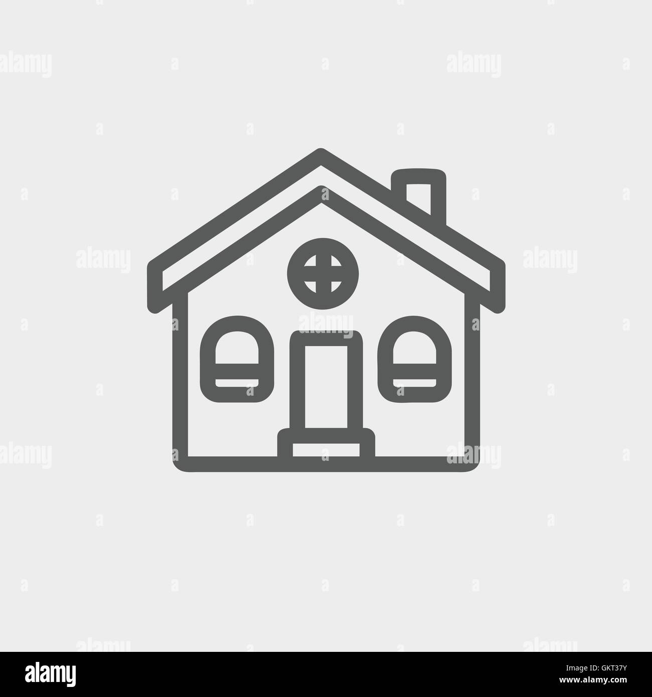 Church building thin line icon Stock Vector Image & Art - Alamy