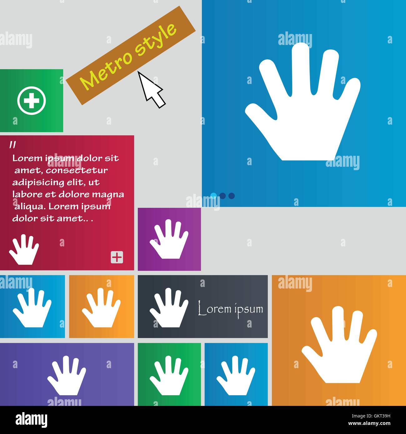 Hand icon sign. buttons. Modern interface website buttons with cursor ...