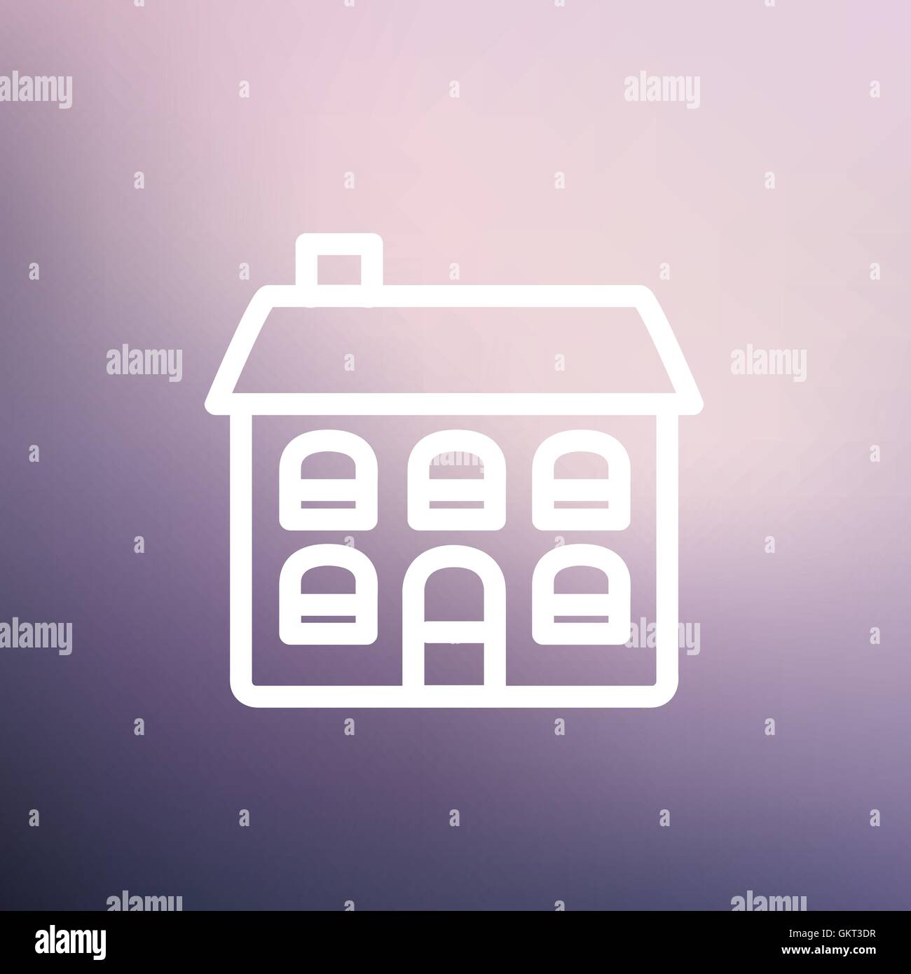 Retro flat house thin line icon Stock Vector Image & Art - Alamy